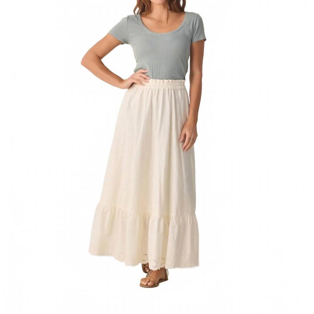 NEW RYLEE + CRU rose maxi skirt in ivory